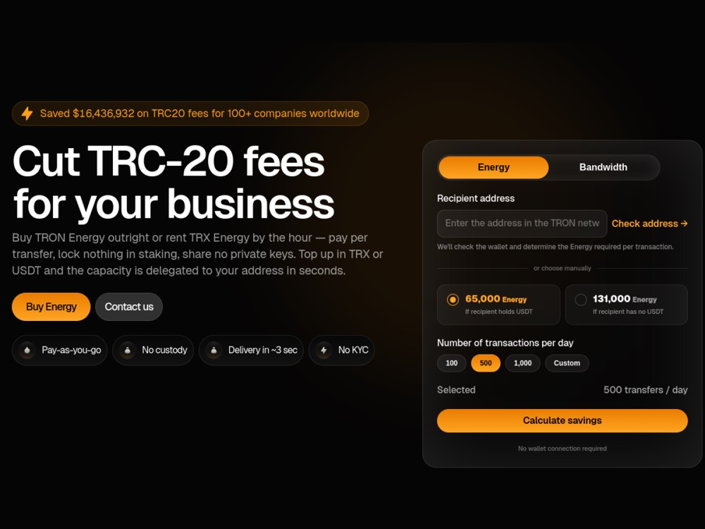 Tronx Energy website
